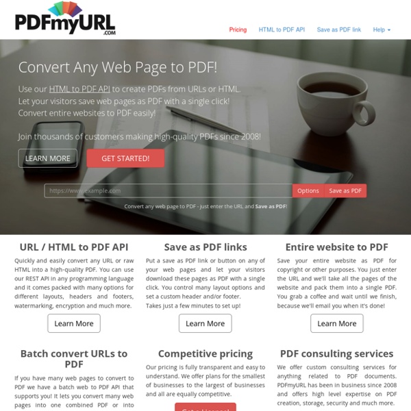 Convert any URL or web page to PDF online