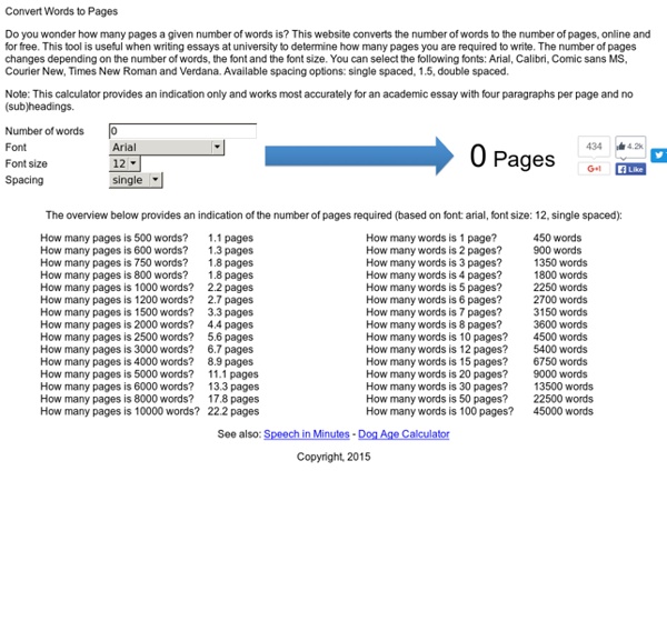 Convert Words to Pages - Free Calculator (select font & size)