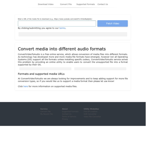 Convert Online Video To MP4,MPG,AVI,3GP,WAV,WMV,AAC,FLAC,DVD,RM,AC3 etc