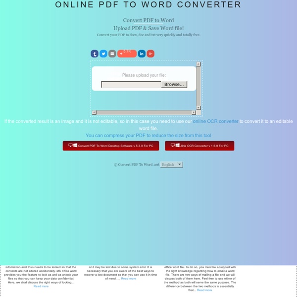 Convert pdf to word - Convert pdf to doc - Convert online pdf to word