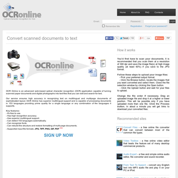 OCR Online - Free image to text converter. Convert scanned paper documents into PDF or DOC