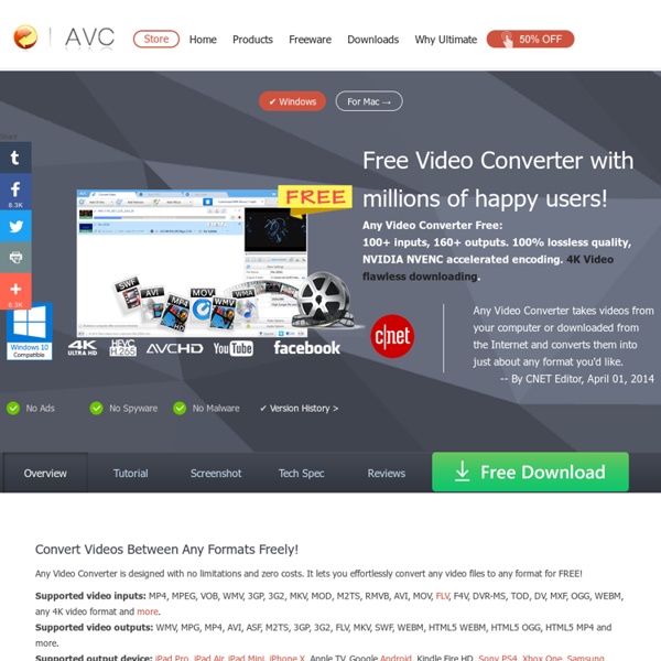 Free Video Converter, Any Video Converter Freeware: Convert any video to MP4/WMV/MP3 for mobile devices