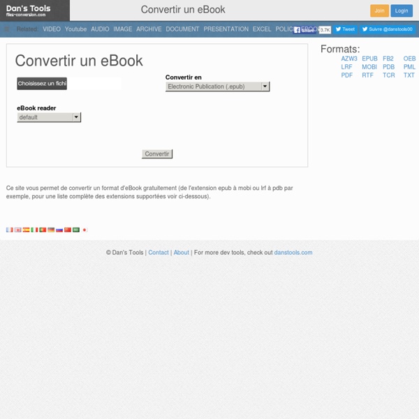 Convertir gratuitement un eBook : extension epub mobi lrf pdb pdf ...