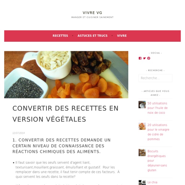 Convertir des recettes en version végétales