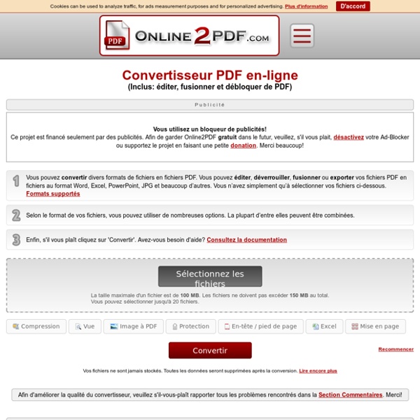 Convertisseur de fichiers PDF en-ligne - Fusionner et compresser des fichiers PDF