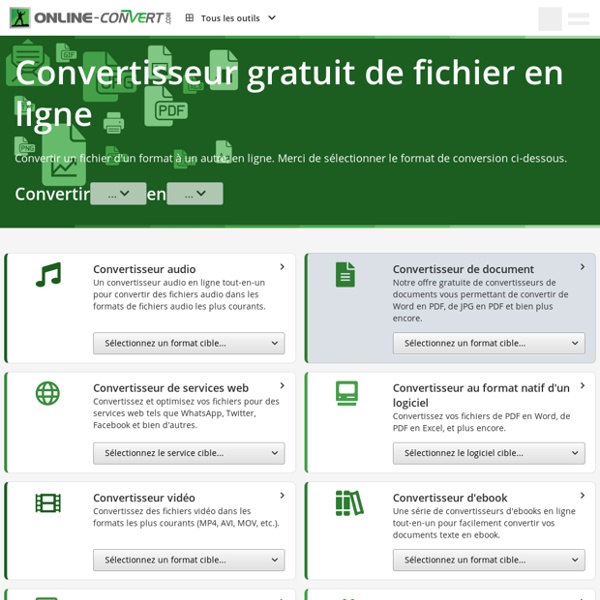 Convertisseur online - Convertir vidéos, images, mp3 et documents