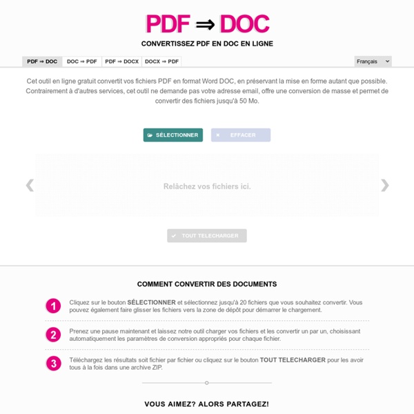 PDF ⇄ DOC - Convertissez de PDF à DOC et vice versa