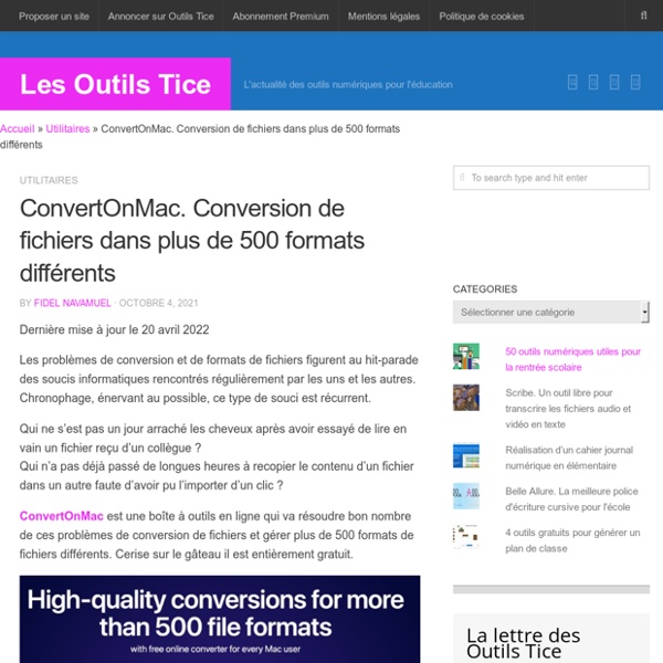 ConvertOnMac. Conversion de fichiers dans plus de 500 formats différents
