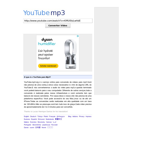 Convesor de Videos do YouTube para MP3