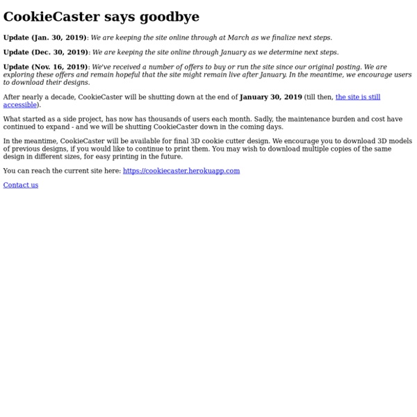 CookieCaster says goodbye