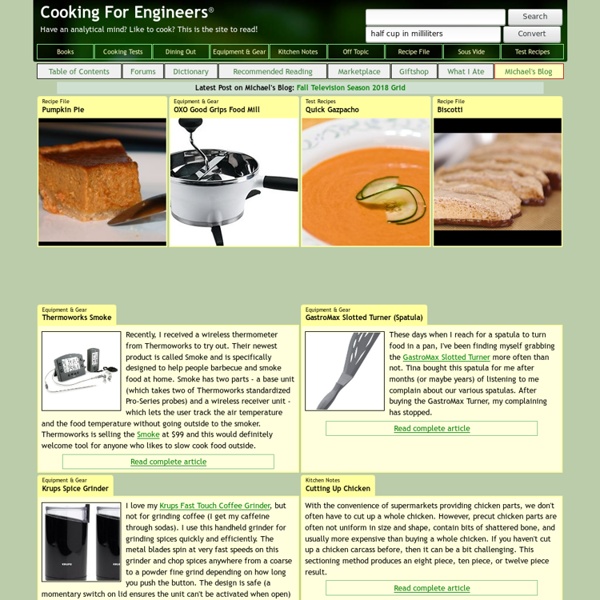 Cooking For Engineers - Step by Step Recipes and Food for the Analytically Minded