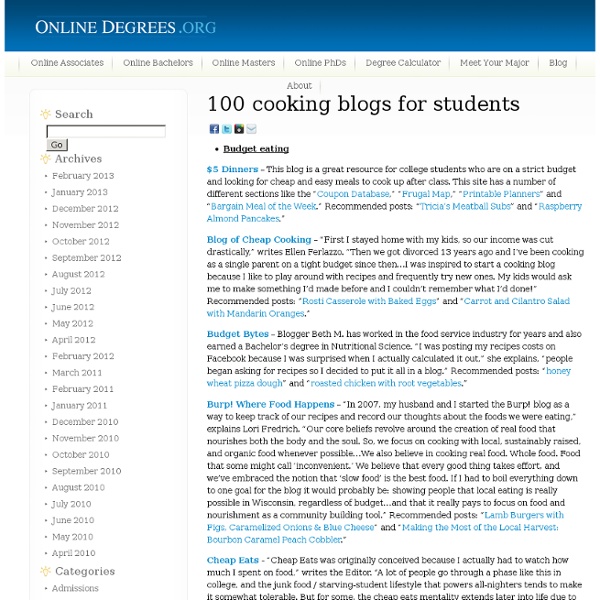 100 cooking blogs for students