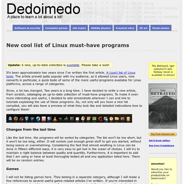 New cool list of Linux must-have programs