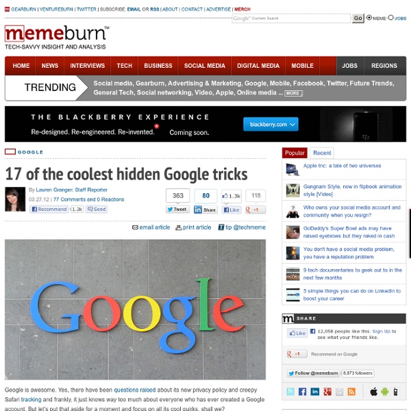 15 of the coolest hidden Google tricks