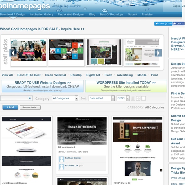 Best Web Page Design Gallery - CoolHomepages Design Award - Web Templates - All Categories