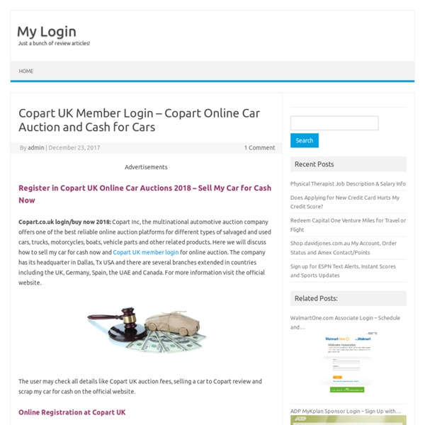 Copart UK Member Login - Copart Online Car Auction and Cash for Cars