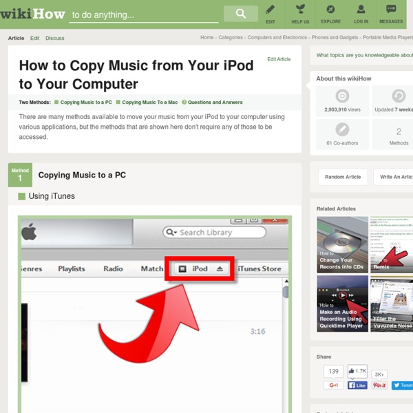 How to Copy Music from Your iPod to Your Computer: 13 steps