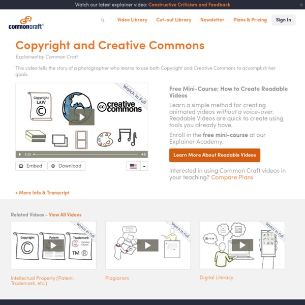 Copyright and Creative Commons Explained by Common Craft