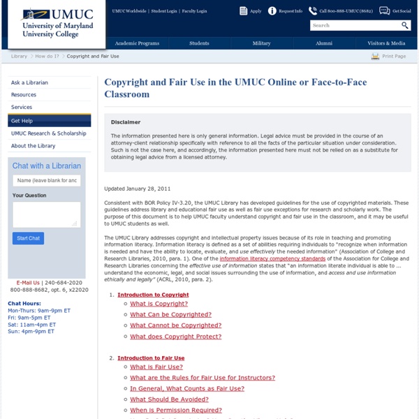 Copyright and Fair Use - UMUC Library
