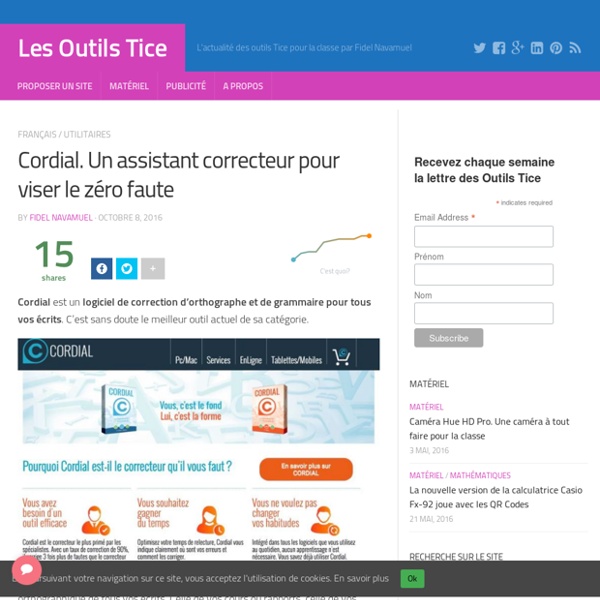 Cordial. Un assistant correcteur pour viser le zéro faute – Les Outils Tice