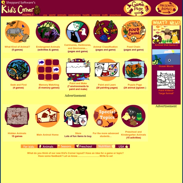 Kid's Corner - Animal information, games and more!