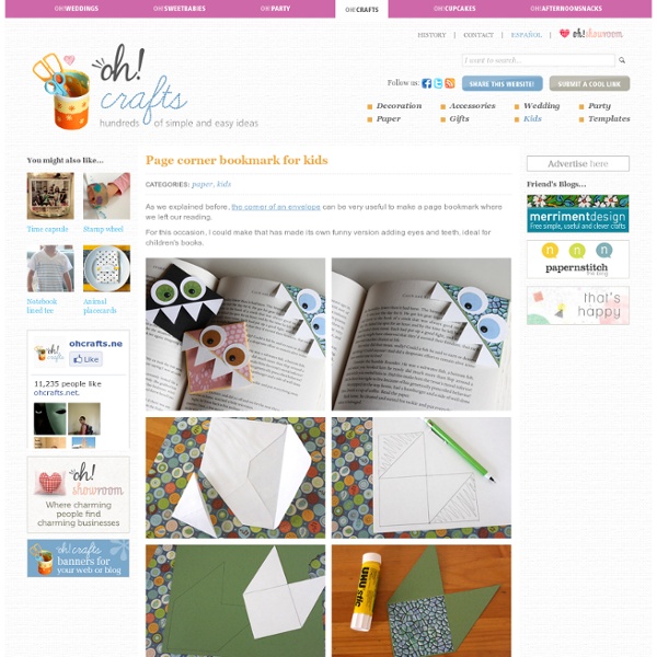 Page Corner Bookmark For Kids In Ideas For Kids Crafts Pearltrees