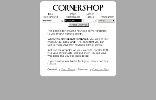 Cornershop - Rounded Graphics for CSS Box Corners