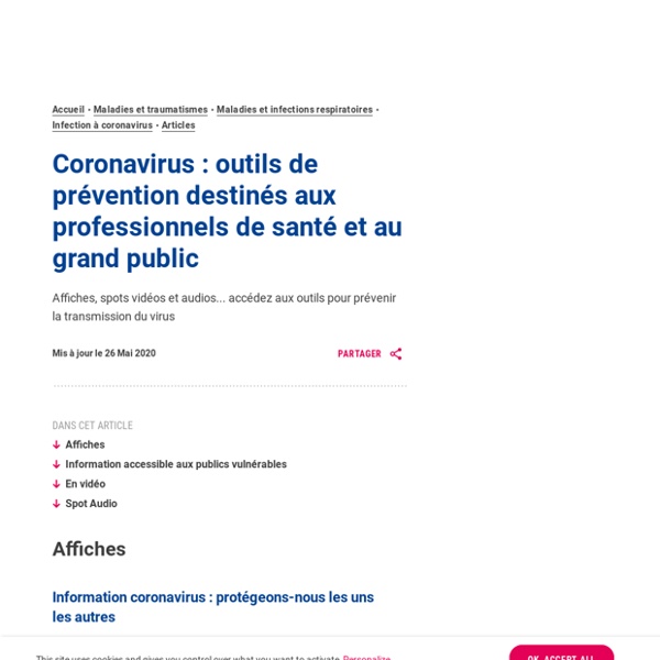 PREVENTION Outils (affiches, videos, audios) - Santé Publique France