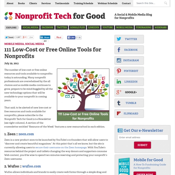 111 Low-Cost or Free Online Tools for Nonprofits