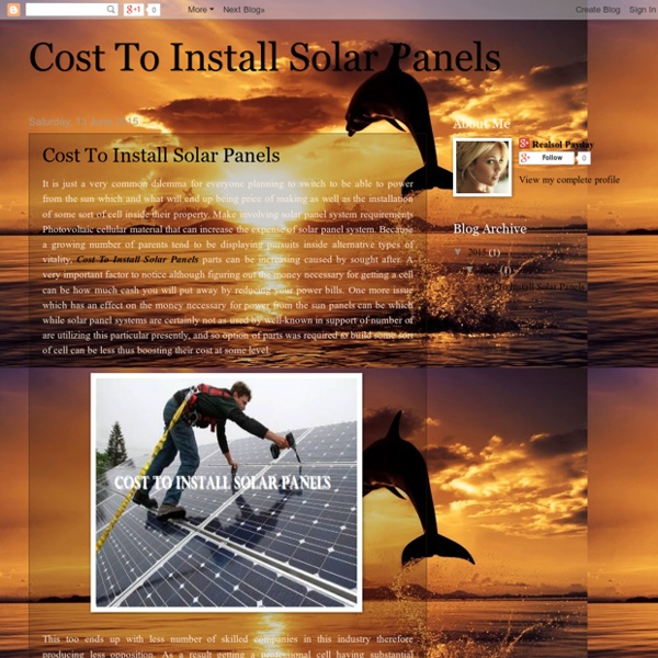 Cost Of Installing Solar Panels