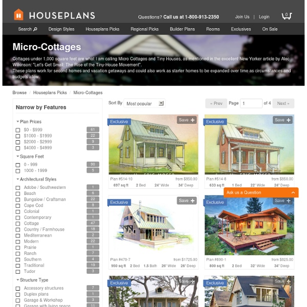 Micro Cottages and Tiny Houses from Houseplans.com