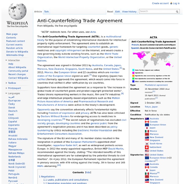 Anti-Counterfeiting Trade Agreement