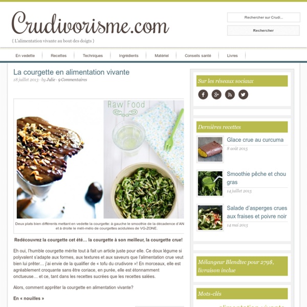 La courgette en alimentation vivante