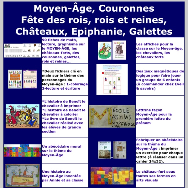 Moyen-âge, couronnes, galette à l'école maternelle