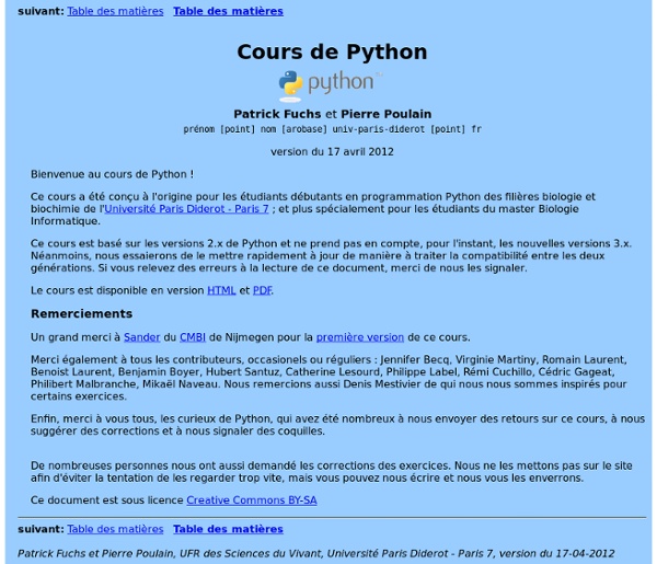 Cours de Python