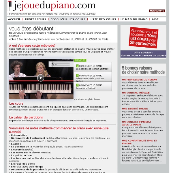 Cours de piano en ligne