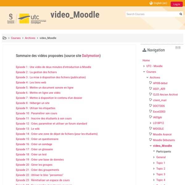 Cours: Auto-Formation Moodle - quelques vidéos