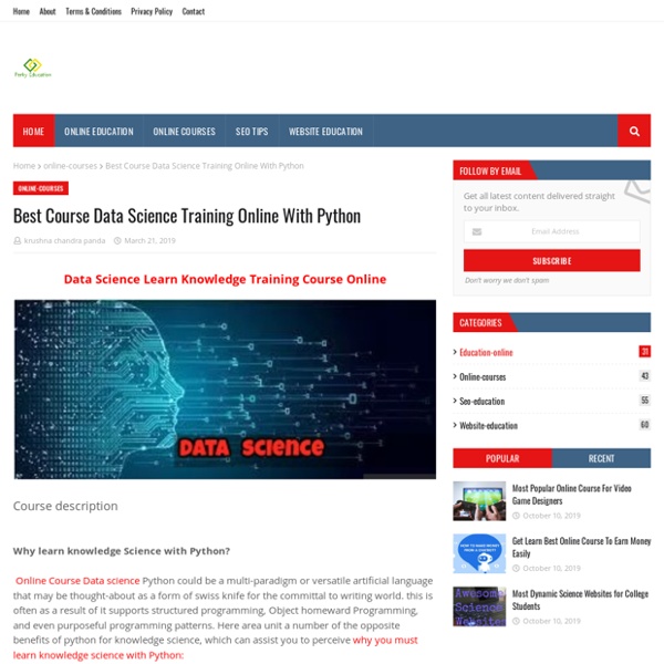 Best Course Data Science Training Online With Python