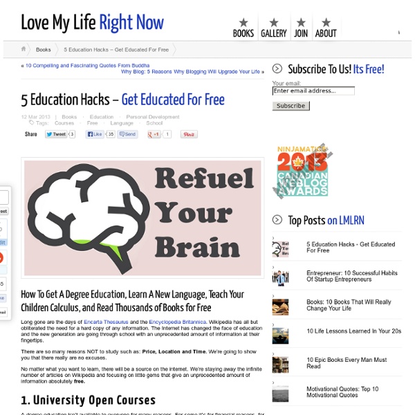 5 Education Hacks - Get Educated For Free ← Love My Life Right Now