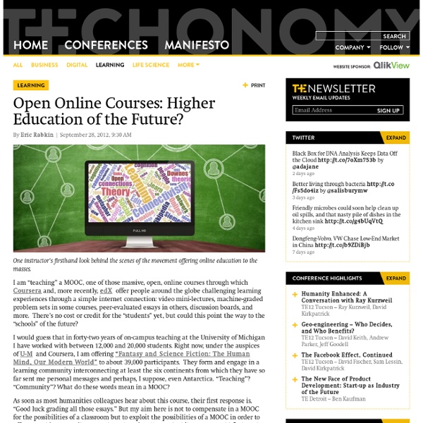 Open Online Courses: Higher Education of the Future? - Techonomy