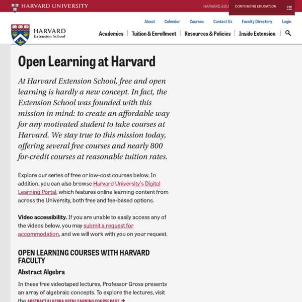 Open Harvard Courses for Free through the Open Learning Initiative