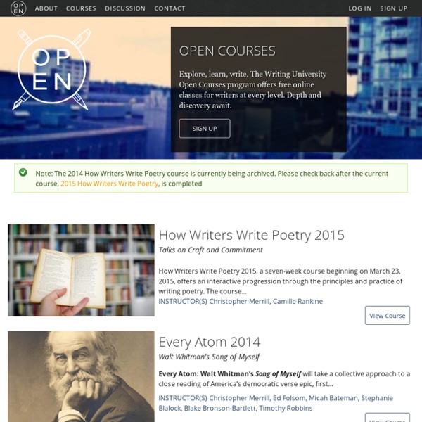 Open Courses @ the Writing University