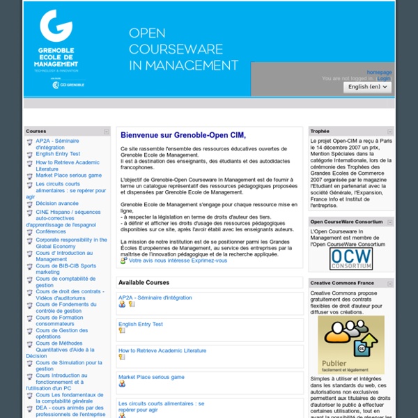 Open Courseware in Management de Grenoble EM