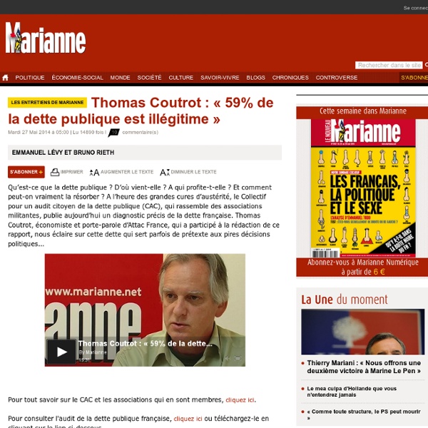 Thomas Coutrot : « 59% de la dette publique est illégitime »