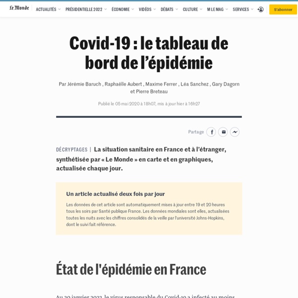 Coronavirus : visualisez l’évolution de l’épidémie en France et dans le monde