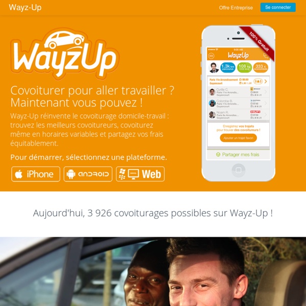 Wayz-Up - Partagez vos frais de covoiturage et faites vos comptes sur iPhone et Android