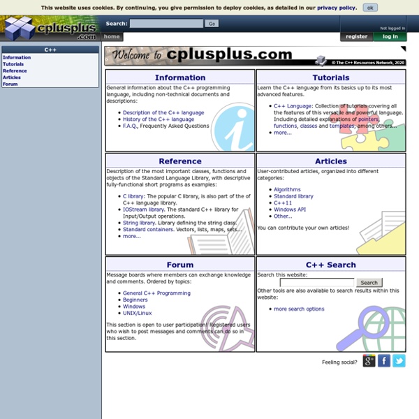 Cplusplus.com - The C++ Resources Network
