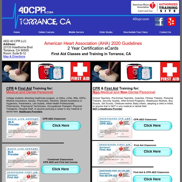 First Aid Classes in Torrance and Cerritos, CA
