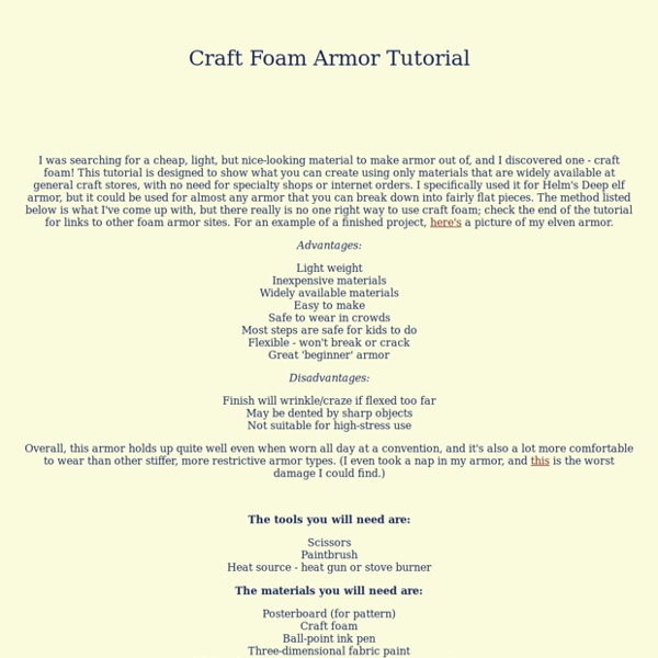 Craft Foam Armor Tutorial
