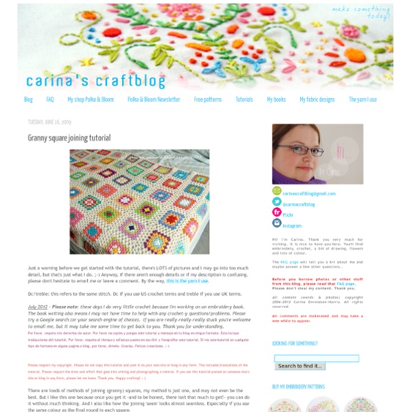 Carina's Craftblog: Granny square joining tutorial